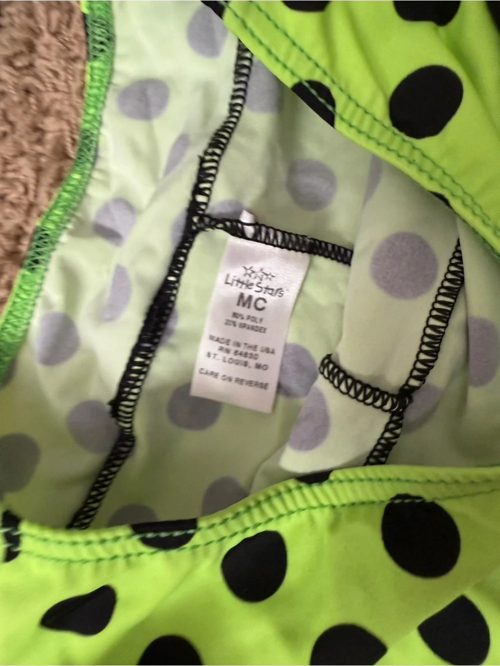 Neon Green Polka Dot Dance Set for Kids - Halter Crop Top & Shorts CM